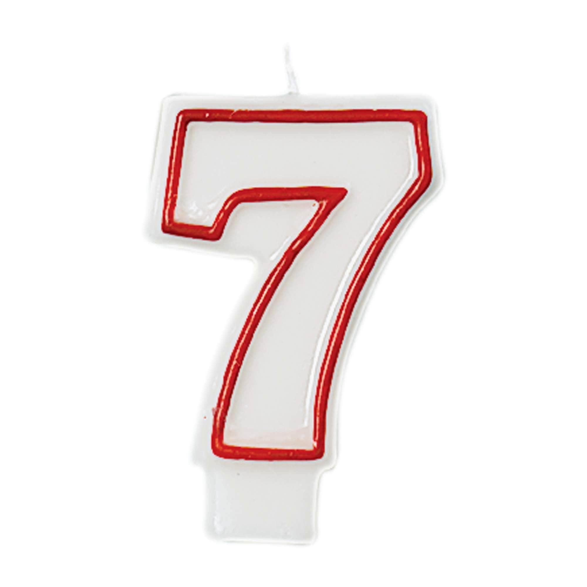 Red Outline Birthday Number (0-9) Candle. 3in - Image 7