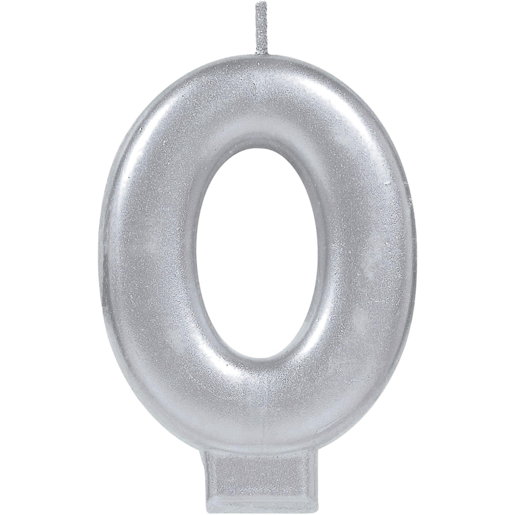 Silver Number (0-9) Birthday Candle