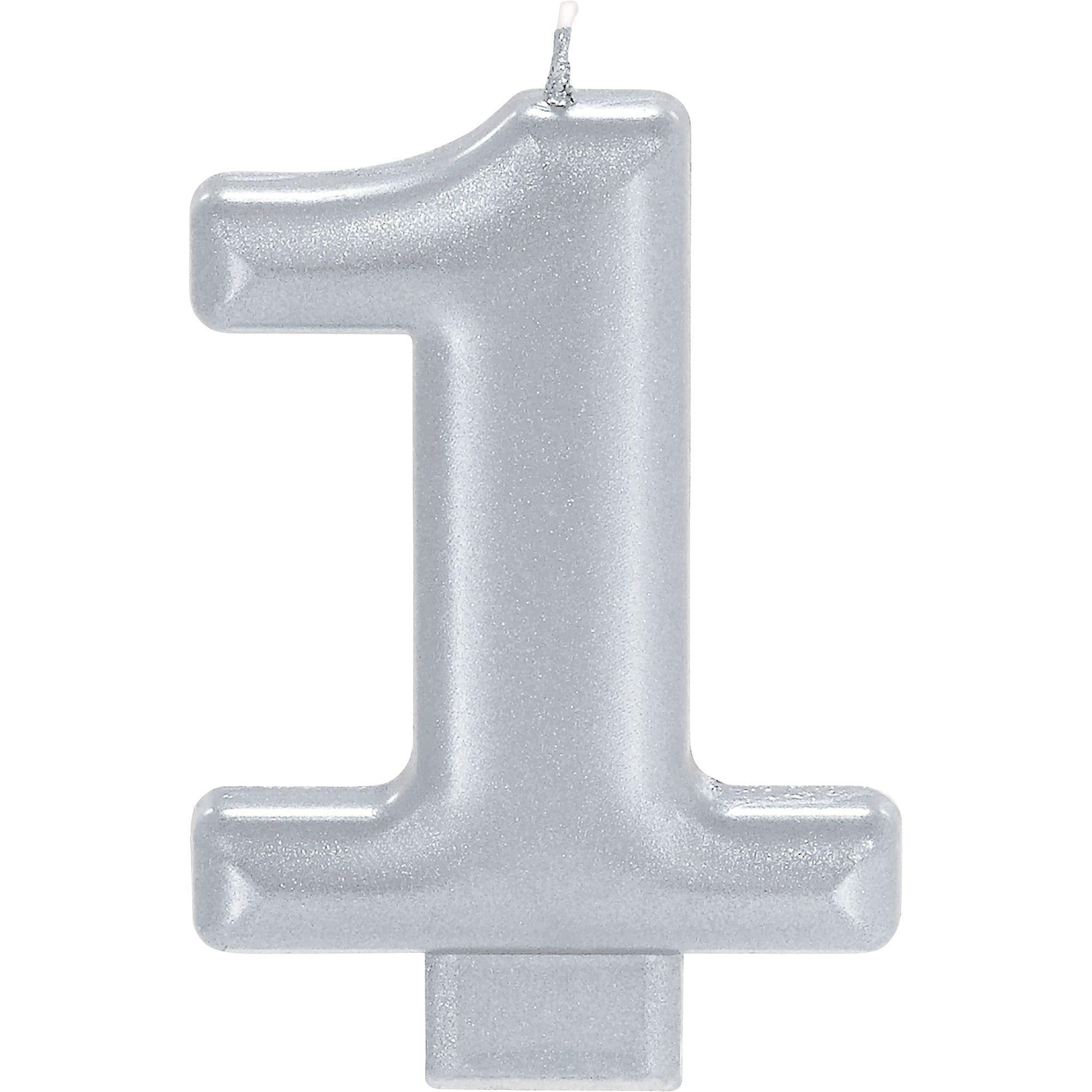 Silver Number (0-9) Birthday Candle - Image 2