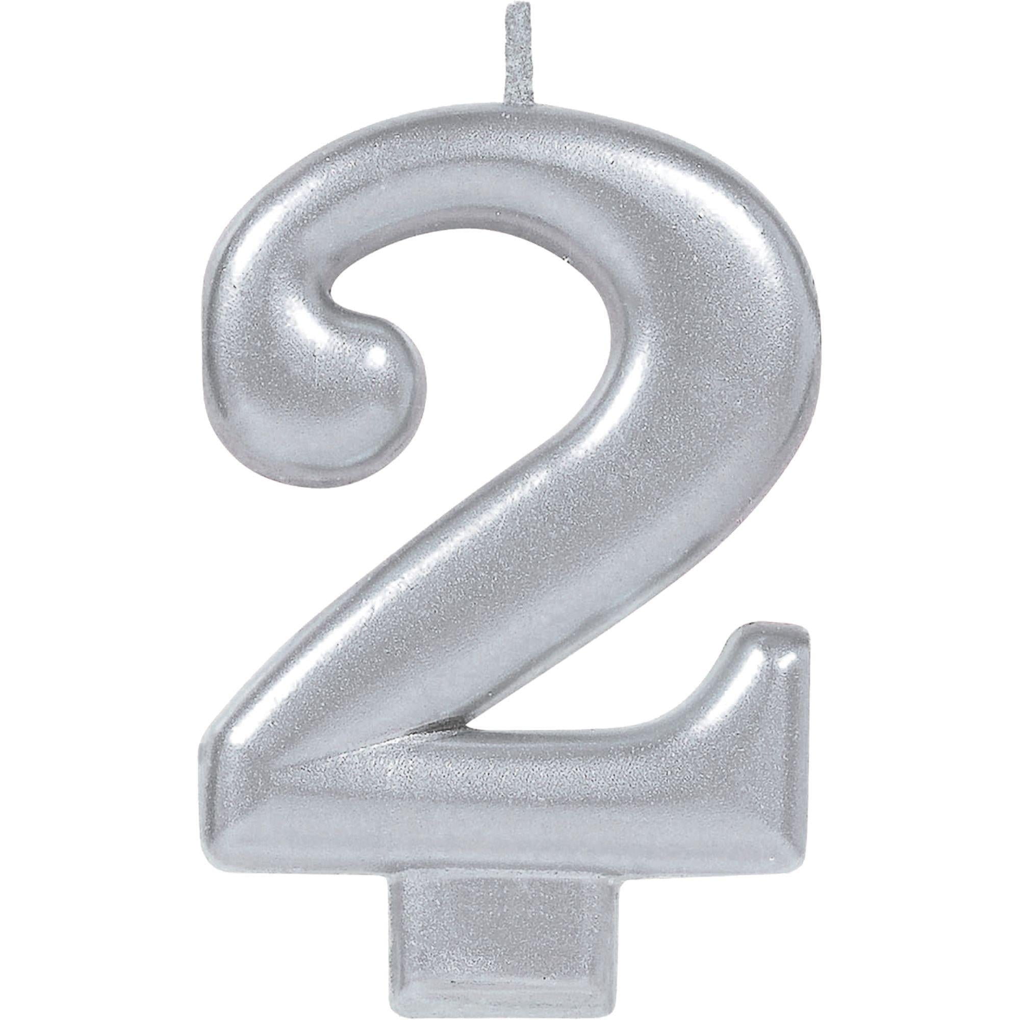 Silver Number (0-9) Birthday Candle - Image 3