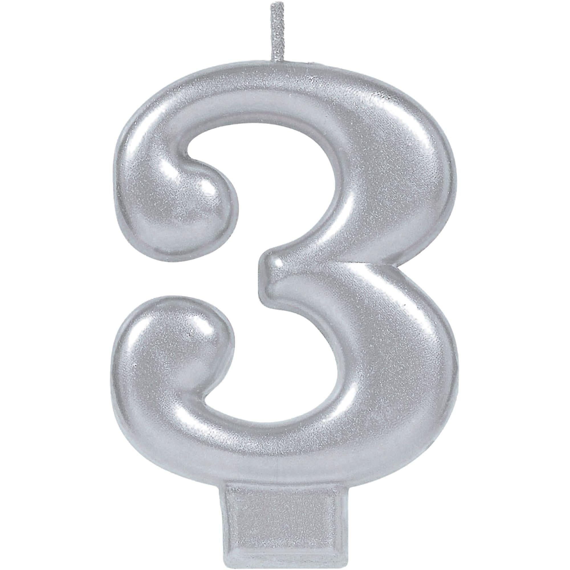 Silver Number (0-9) Birthday Candle - Image 4
