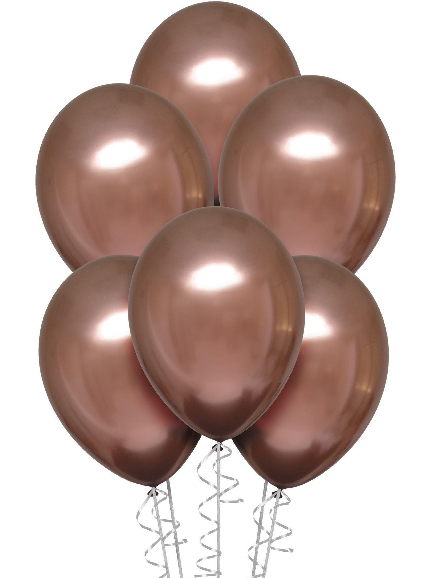 Rose Copper Metallic Chrome Satin Luxe Latex Balloon. Assorted Options - Image 3