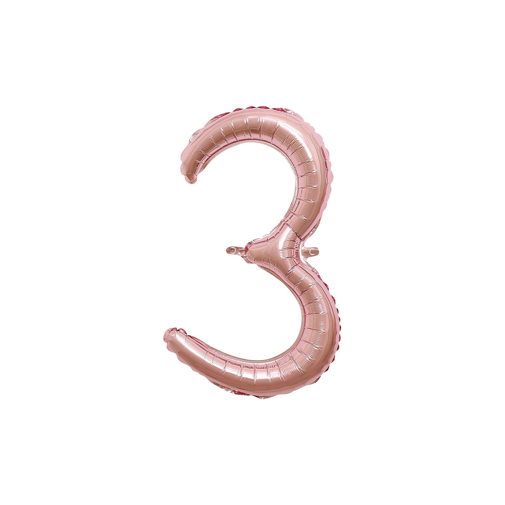 Air-Filled Rose Gold Cursive Number (0-9) Foil Balloon. 10in x 18in - Image 8
