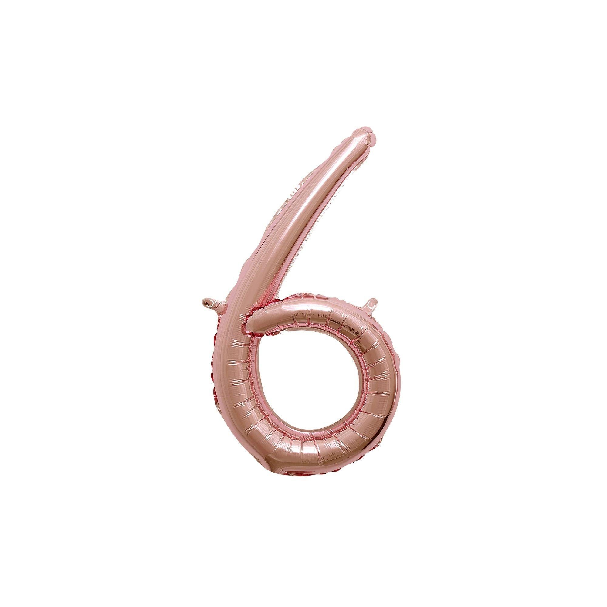 Air-Filled Rose Gold Cursive Number (0-9) Foil Balloon. 10in x 18in - Image 14