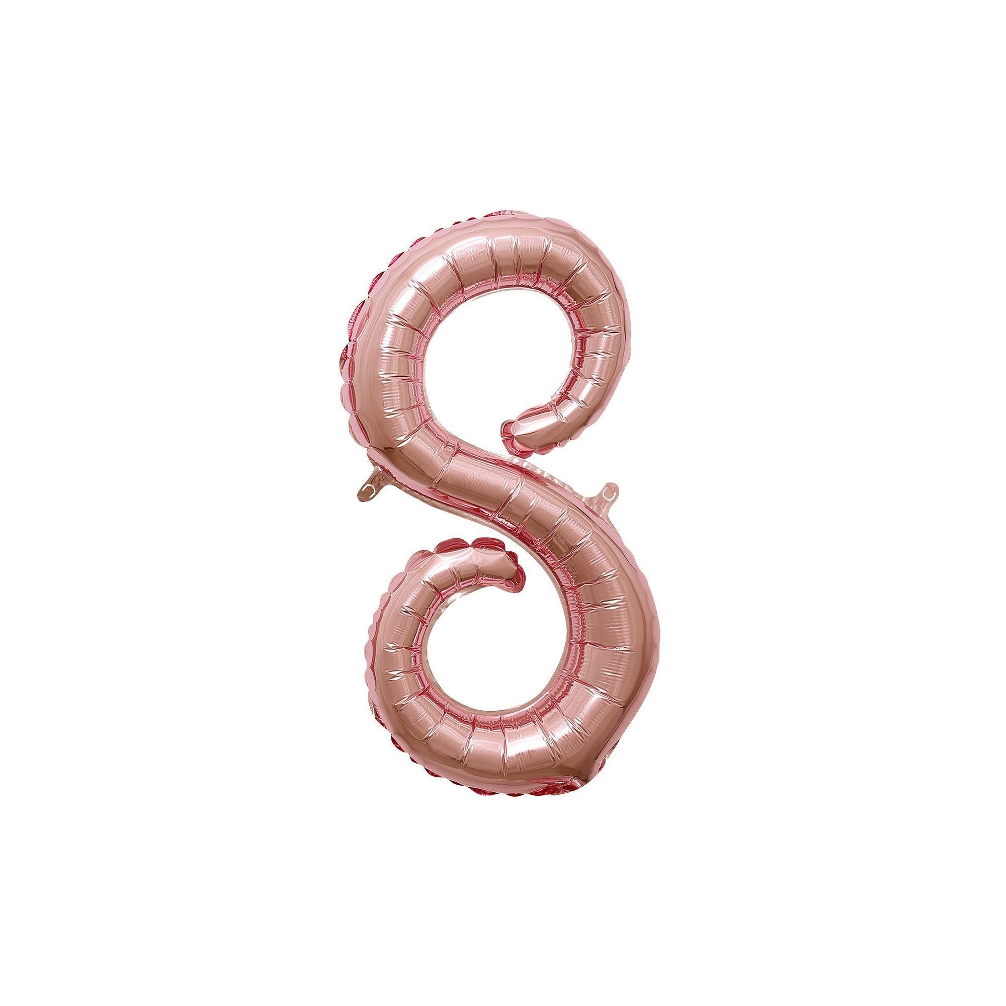 Air-Filled Rose Gold Cursive Number (0-9) Foil Balloon. 10in x 18in - Image 18