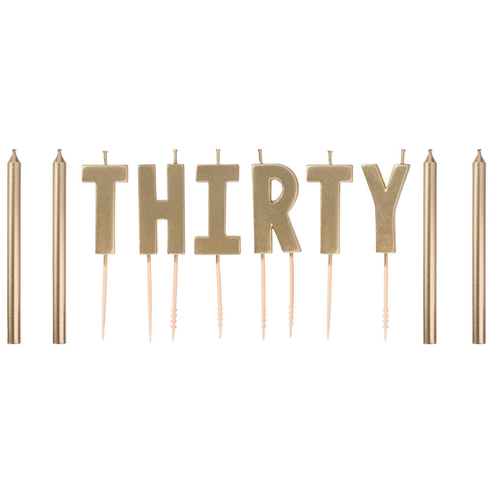 Metallic Golden Age Birthday Candles. 10pc. Ages - Image 2