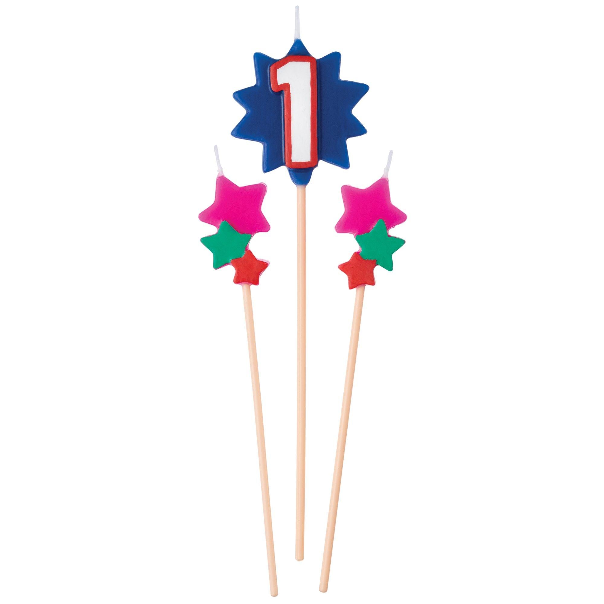 Birthday Star Number (0-9) Candle Pick Set. 3pc - Image 2