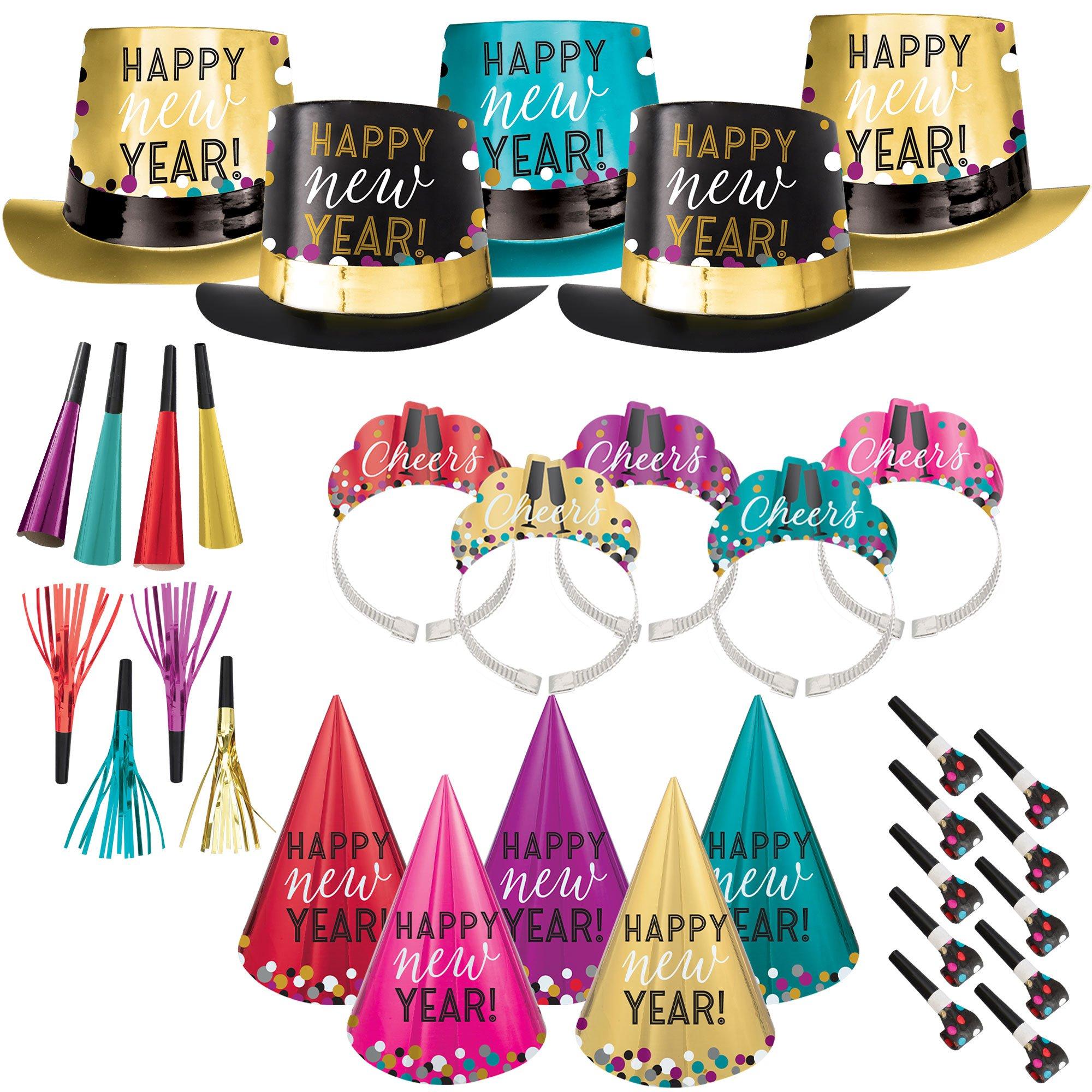 Colorful Confetti New Year's Eve Party Kit. Multiple Counts