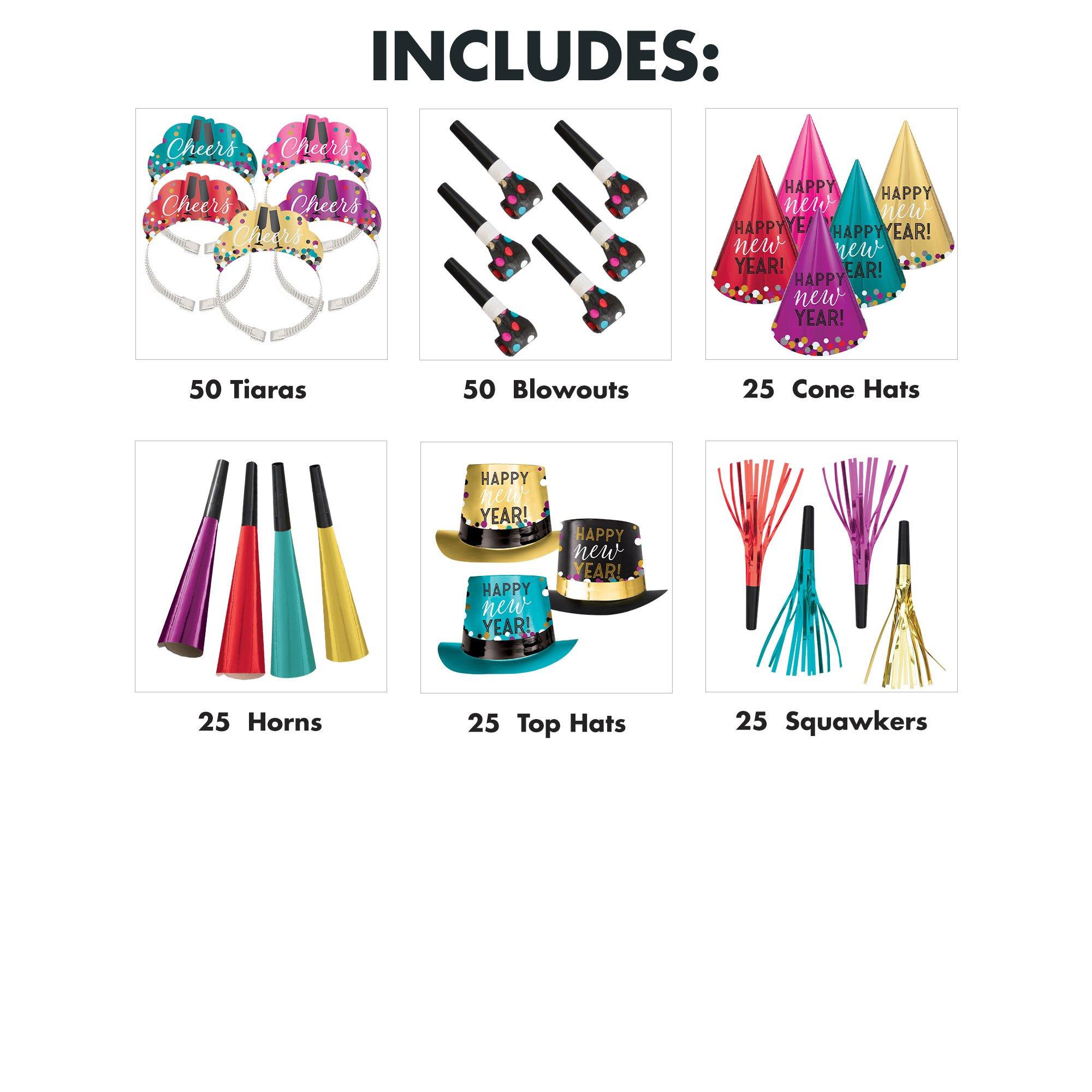 Colorful Confetti New Year's Eve Party Kit. Multiple Counts - Image 7