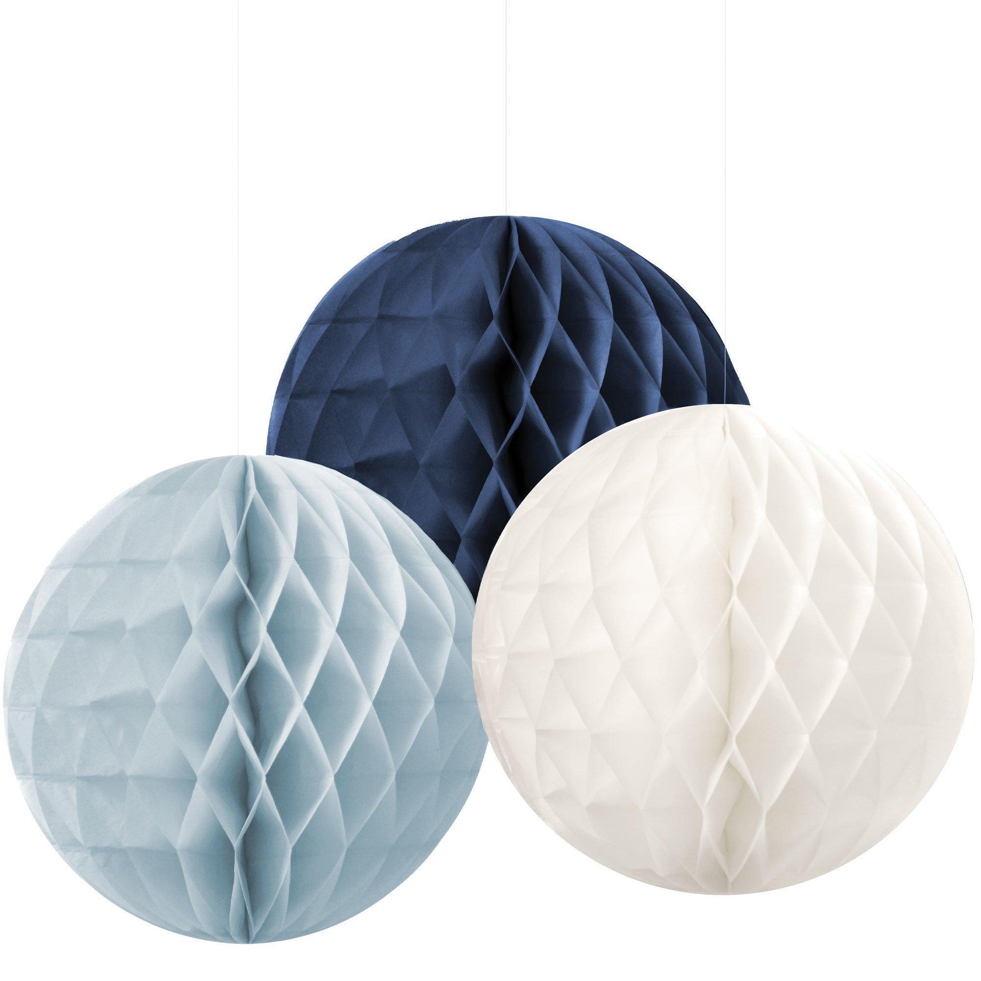 Blue & White Honeycomb Hanging Decorations. Assorted Options - Image 2