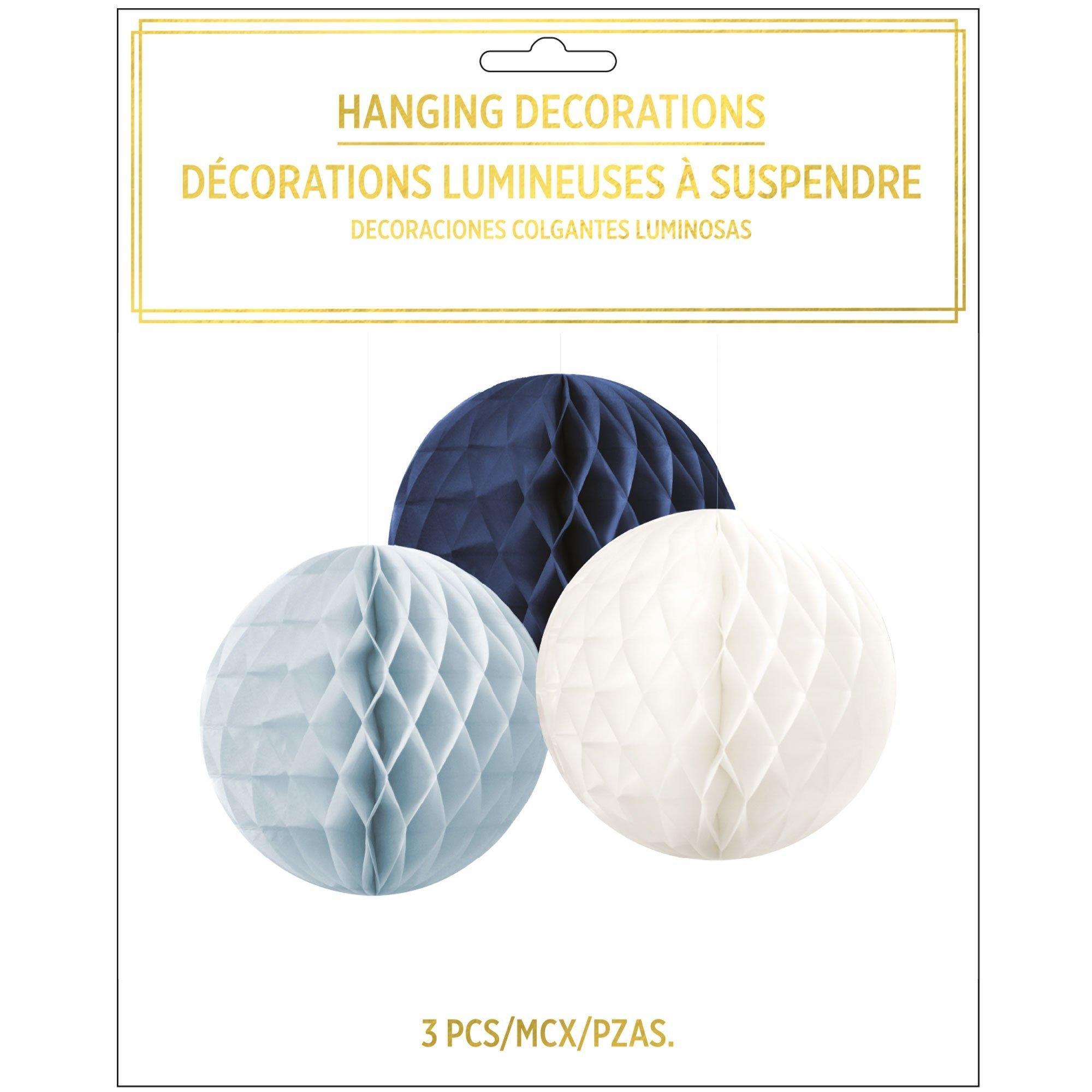 Blue & White Honeycomb Hanging Decorations. Assorted Options - Image 4
