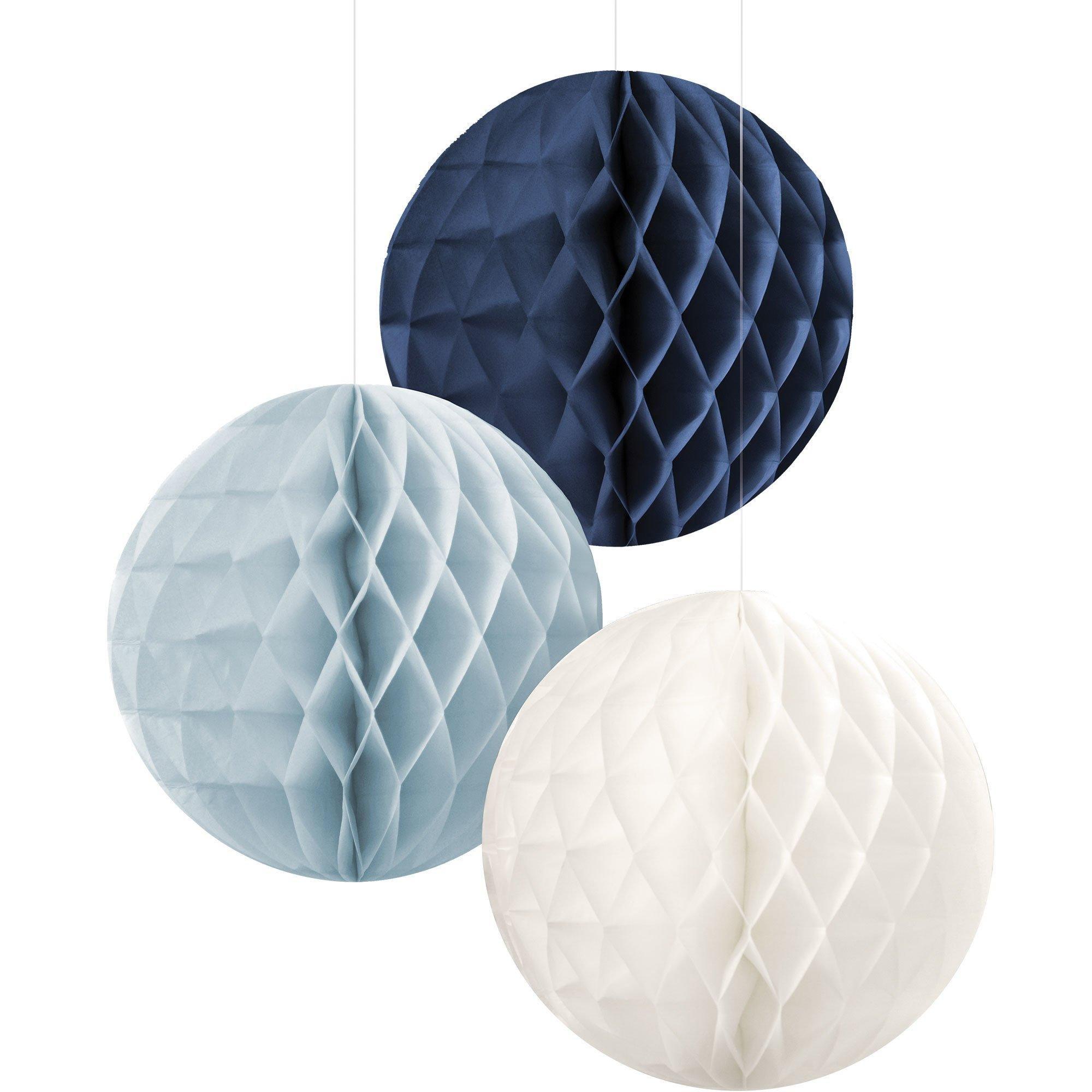 Blue & White Honeycomb Hanging Decorations. Assorted Options - Image 6