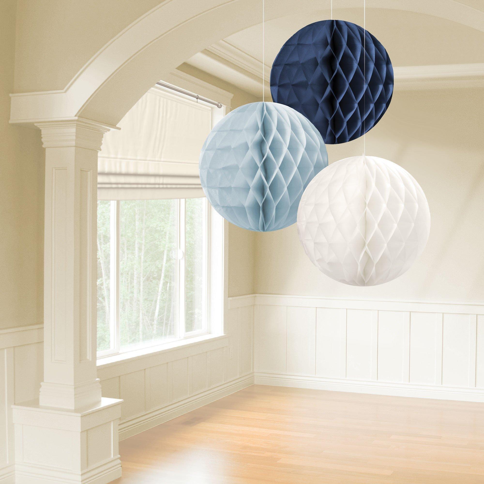 Blue & White Honeycomb Hanging Decorations. Assorted Options - Image 7