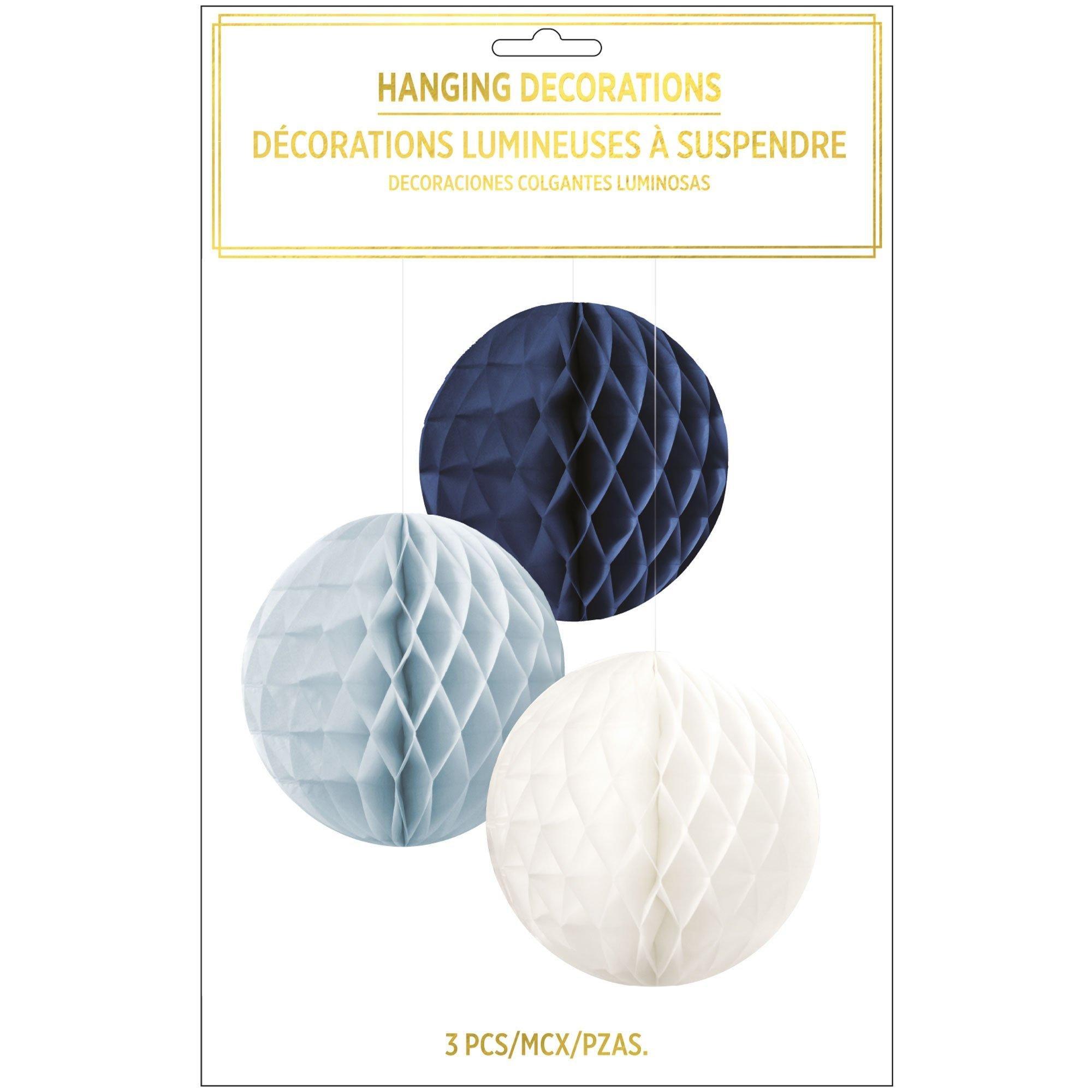 Blue & White Honeycomb Hanging Decorations. Assorted Options - Image 8