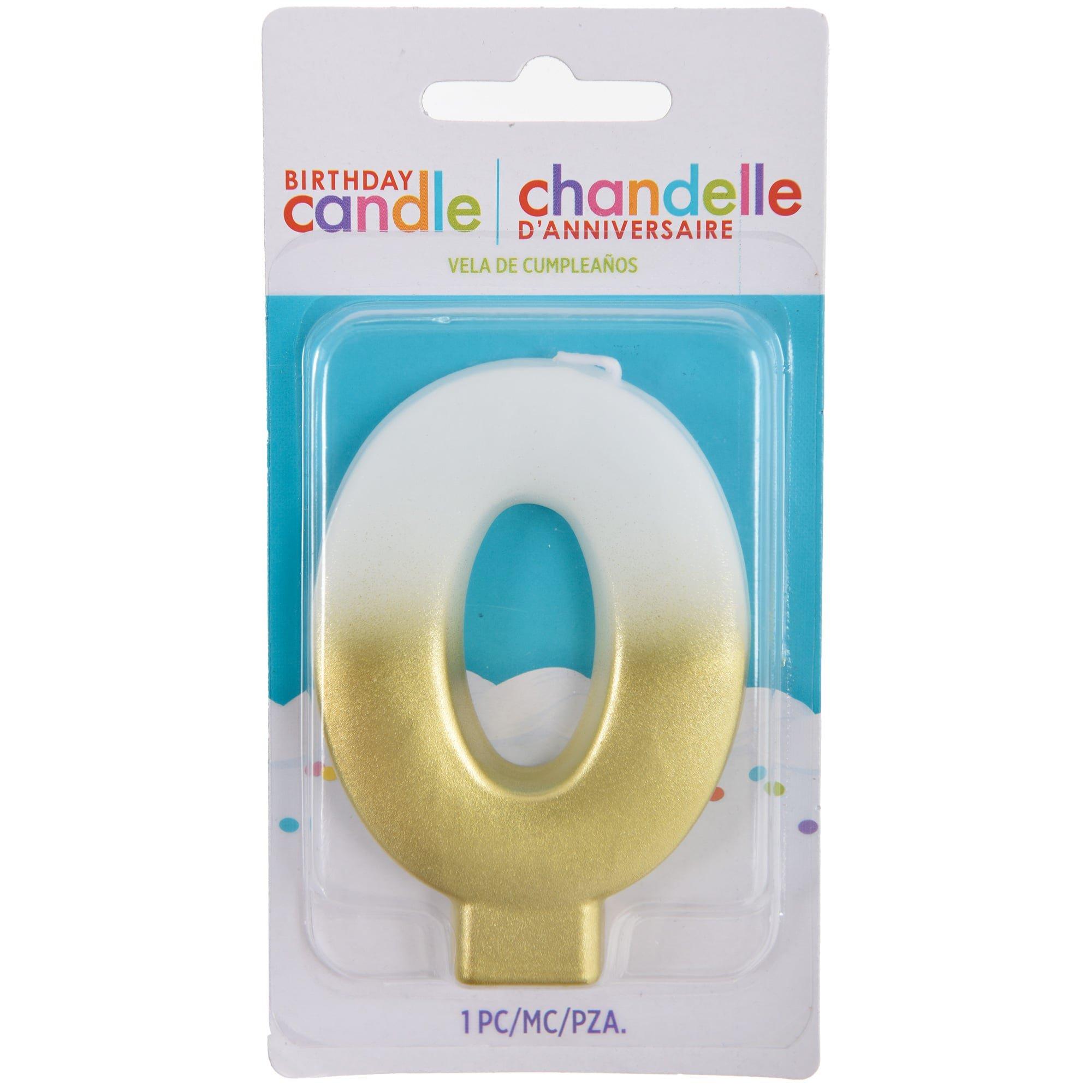 White & Gold Number (0-9) Birthday Candle. 3in - Image 4