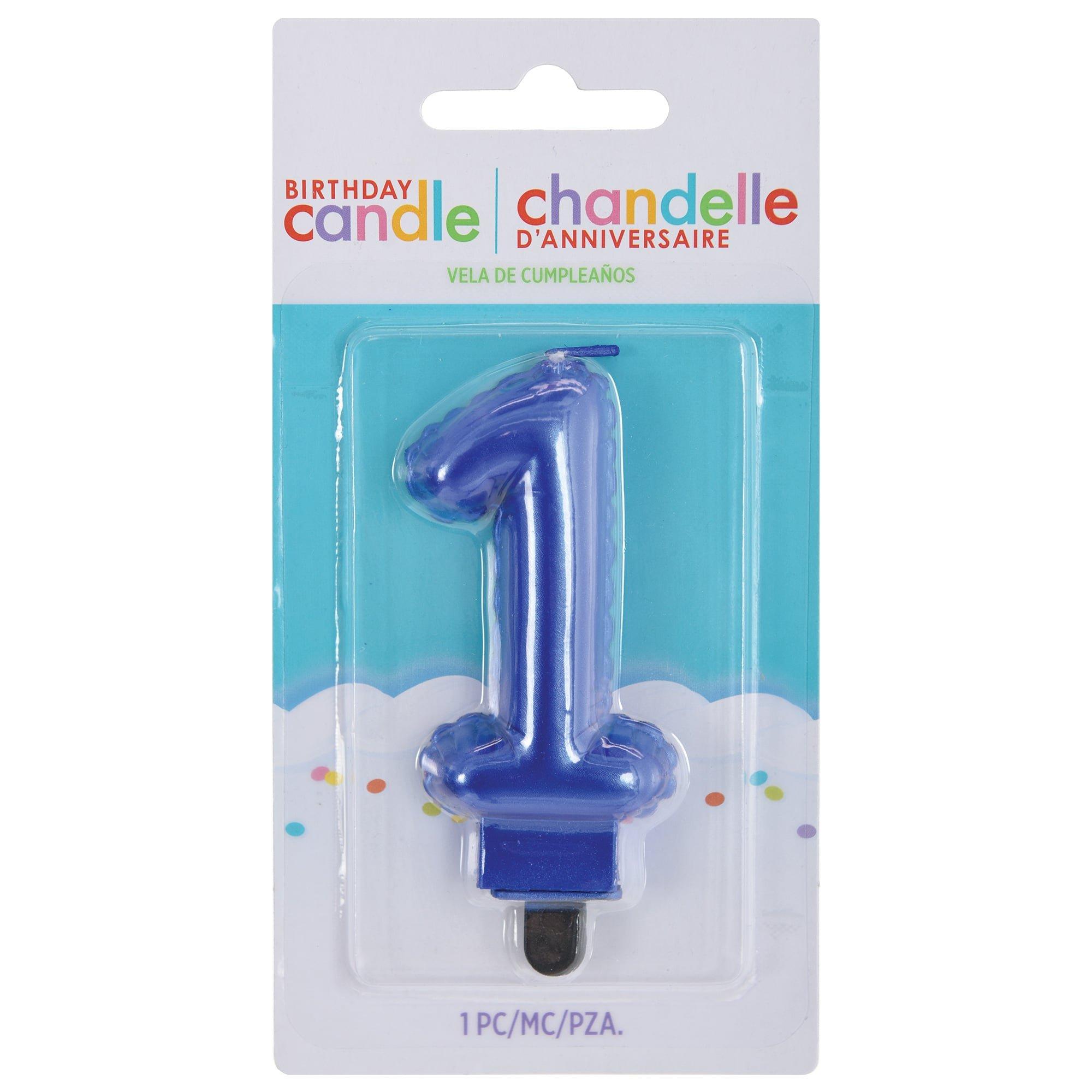 Blue Balloon Birthday Number (0-9) Candle. 3in - Image 4