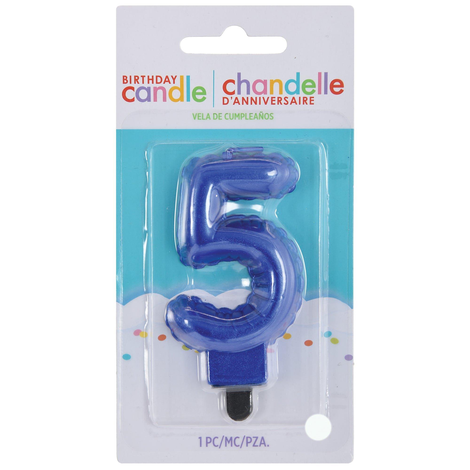 Blue Balloon Birthday Number (0-9) Candle. 3in - Image 12