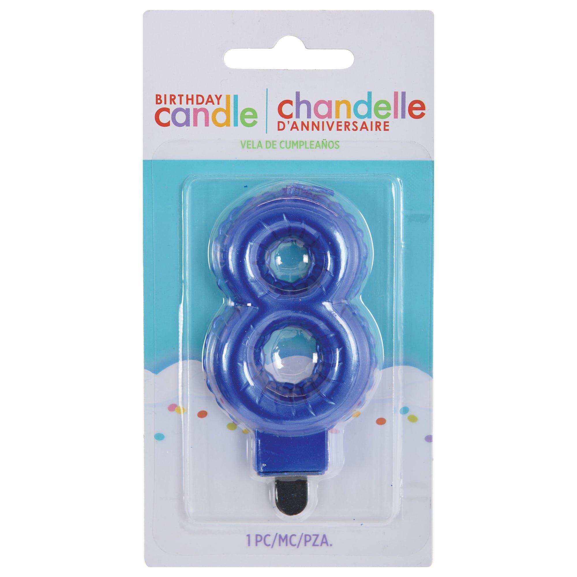 Blue Balloon Birthday Number (0-9) Candle. 3in - Image 18