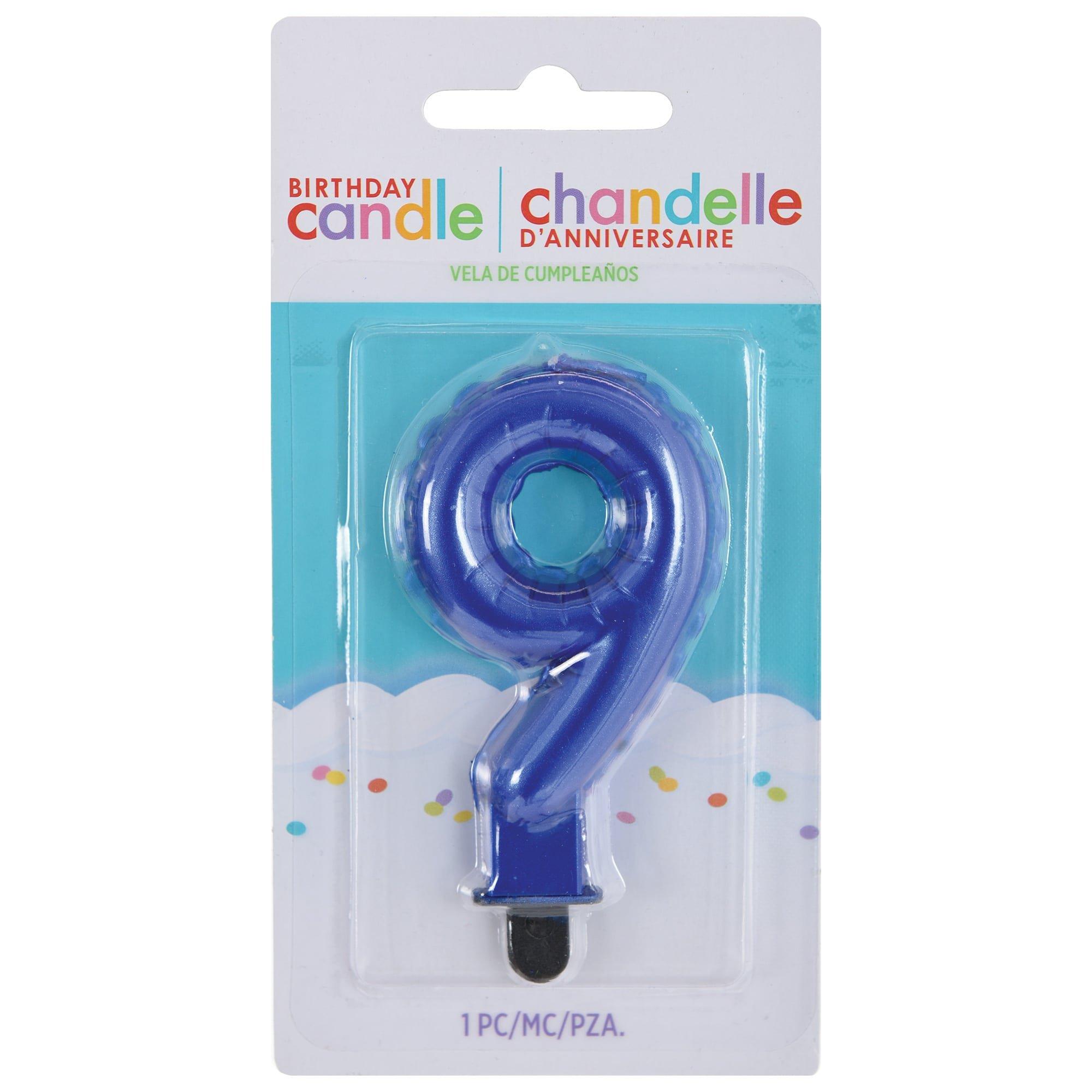 Blue Balloon Birthday Number (0-9) Candle. 3in - Image 20