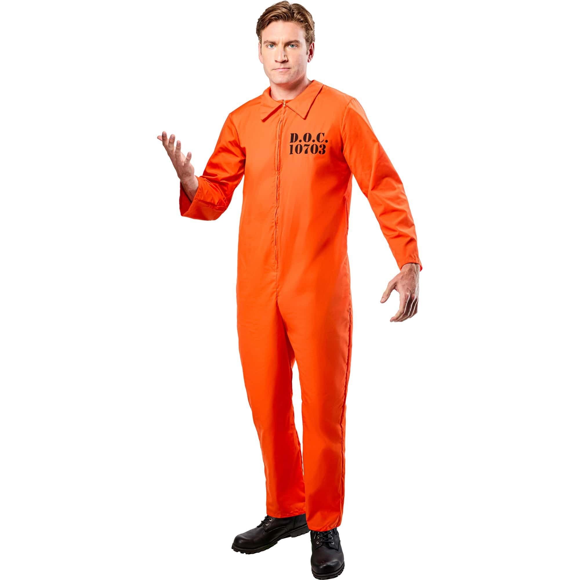 Orange Jailbird Costume. Adult