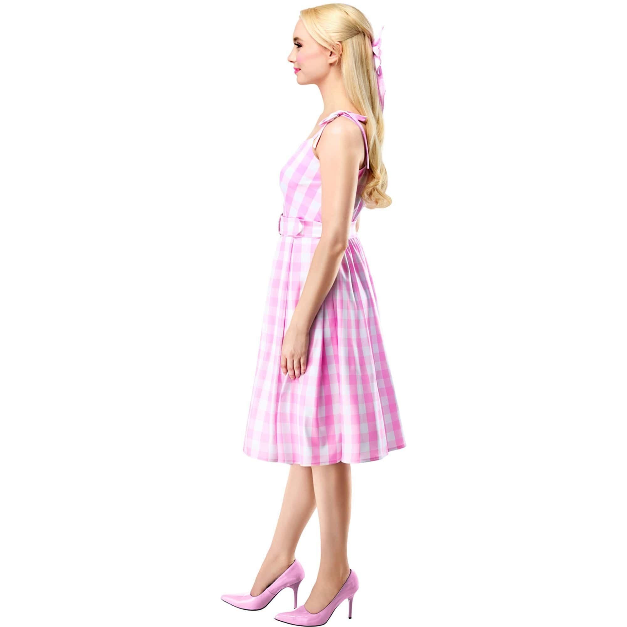Women's Barbie Movie Perfect Day Pink Gingham Dress - Image 2