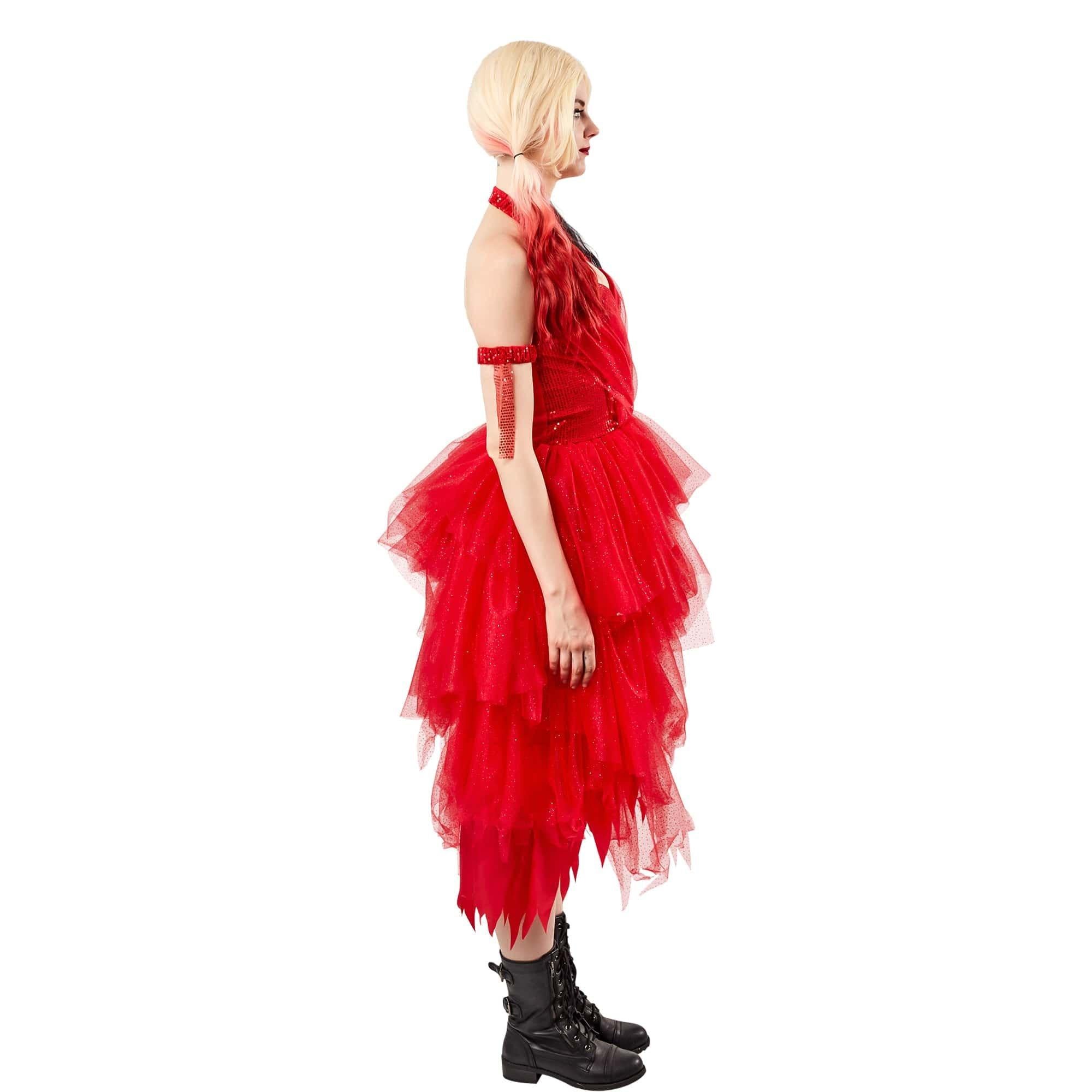 Adult Suicide Squad 2 Harley Quinn Red Dress Costume - Image 3