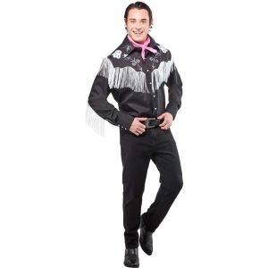 Men's Barbie Movie Western Ken Costume Top and Scarf