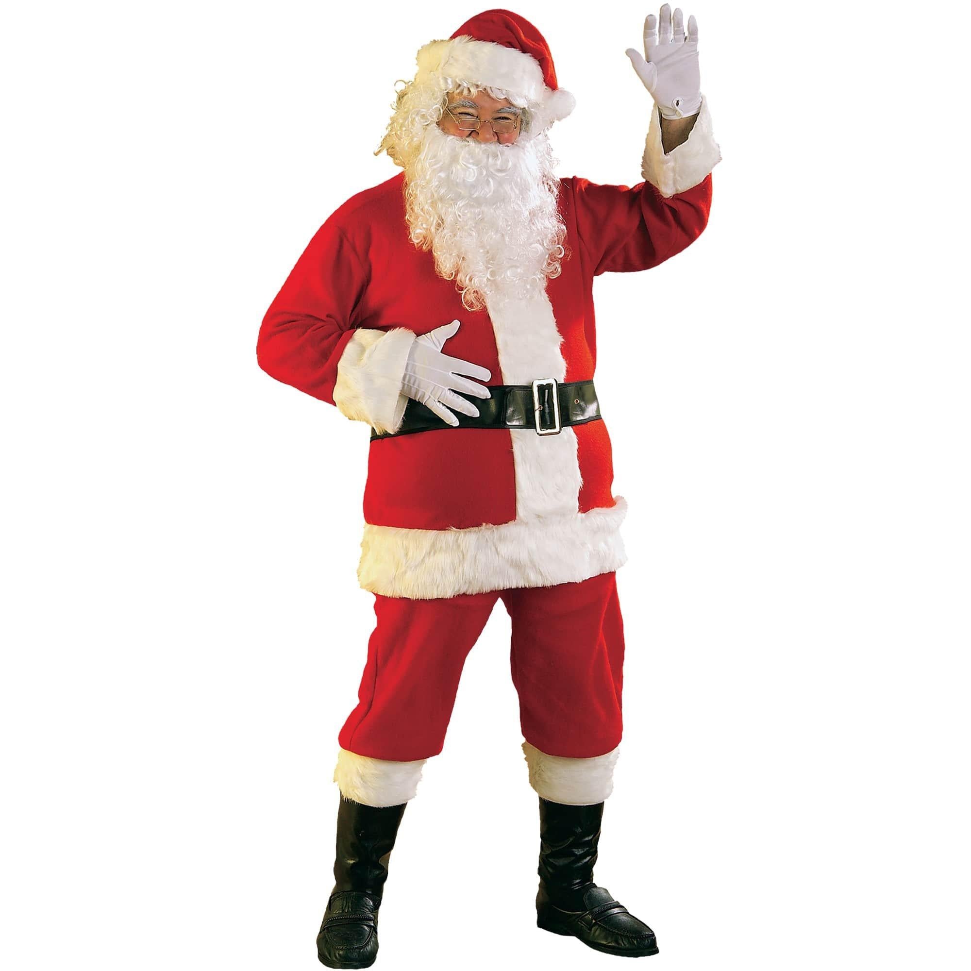 Men's Flannel Santa Suit with Faux Fur Trim - Image 3