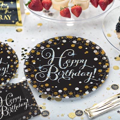 Prismatic Birthday Dessert Plates 8ct - Sparkling Celebration - Image 2